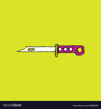 Flat shading style icon army bayonet knife vector image Flat shading style icon army bayonet knife vector image