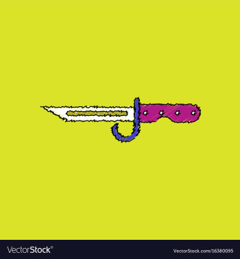 Flat shading style icon army bayonet knife vector image Flat shading style icon army bayonet knife vector image
