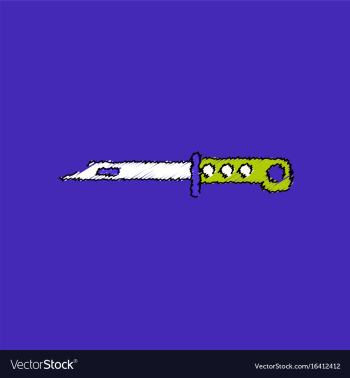 Flat shading style icon army bayonet knife vector image Flat shading style icon army bayonet knife vector image