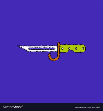 Flat shading style icon army bayonet knife vector image Flat shading style icon army bayonet knife vector image