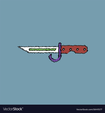 Flat shading style icon army bayonet knife vector image Flat shading style icon army bayonet knife vector image