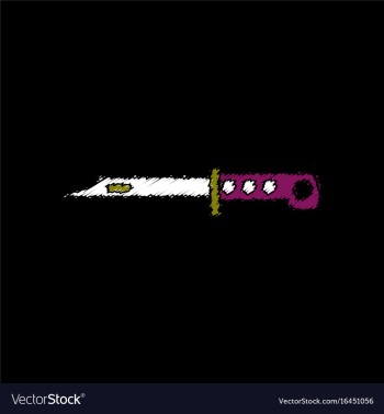 Flat shading style icon army bayonet knife vector image Flat shading style icon army bayonet knife vector image