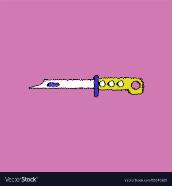 Flat shading style icon army bayonet knife vector image Flat shading style icon army bayonet knife vector image