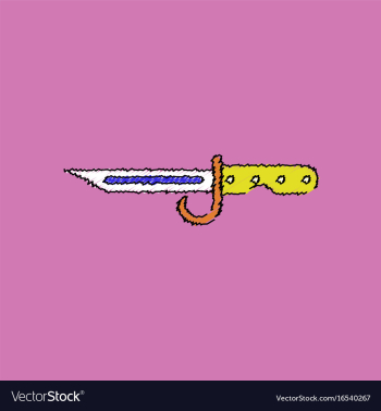 Flat shading style icon army bayonet knife vector image Flat shading style icon army bayonet knife vector image