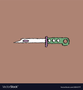 Flat shading style icon army bayonet knife vector image Flat shading style icon army bayonet knife vector image