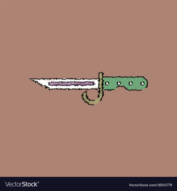 Flat shading style icon army bayonet knife vector image Flat shading style icon army bayonet knife vector image