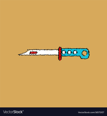 Flat shading style icon army bayonet knife vector image Flat shading style icon army bayonet knife vector image