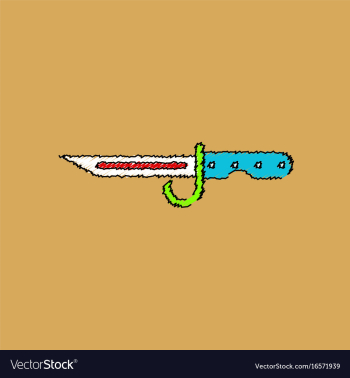 Flat shading style icon army bayonet knife vector image Flat shading style icon army bayonet knife vector image