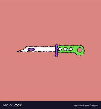 Flat shading style icon army bayonet knife vector image Flat shading style icon army bayonet knife vector image
