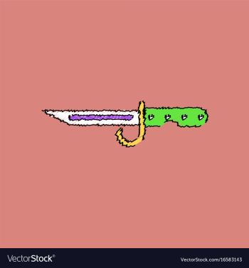 Flat shading style icon army bayonet knife vector image Flat shading style icon army bayonet knife vector image