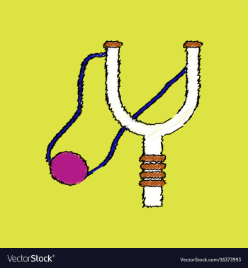 Flat shading style icon children slingshot vector image