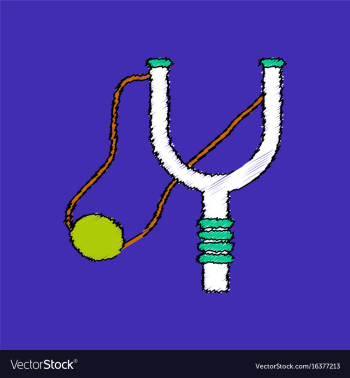 Flat shading style icon children slingshot vector image