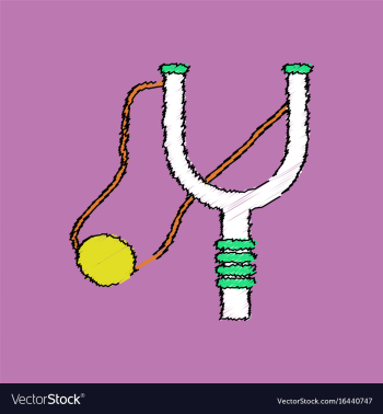 Flat shading style icon children slingshot vector image