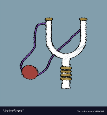 Flat shading style icon children slingshot vector image
