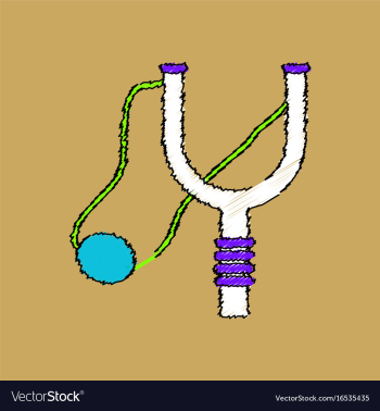 Flat shading style icon children slingshot vector image