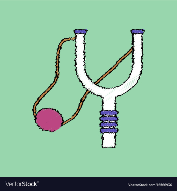 Flat shading style icon children slingshot vector image