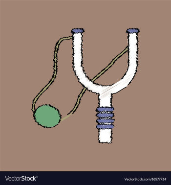 Flat shading style icon children slingshot vector image