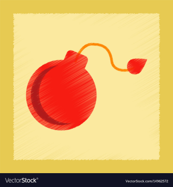 Flat shading style icon dangerous bomb vector image Flat shading style icon dangerous bomb vector image
