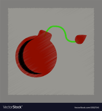 Flat shading style icon dangerous bomb vector image Flat shading style icon dangerous bomb vector image