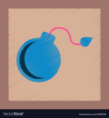 Flat shading style icon dangerous bomb vector image Flat shading style icon dangerous bomb vector image