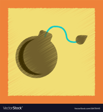 Flat shading style icon dangerous bomb vector image Flat shading style icon dangerous bomb vector image