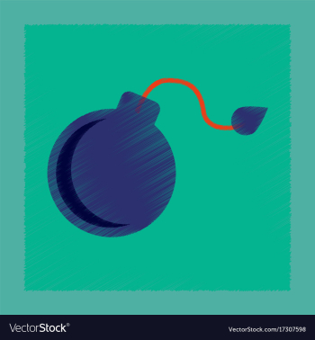 Flat shading style icon dangerous bomb vector image Flat shading style icon dangerous bomb vector image