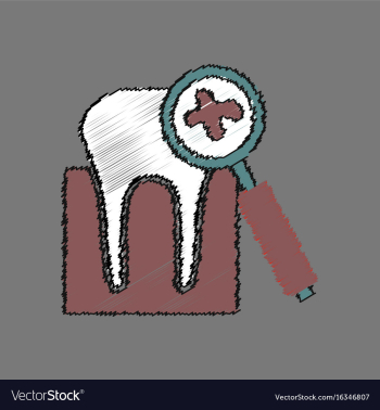 Flat shading style icon dental caries vector image Flat shading style icon dental caries vector image