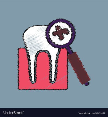 Flat shading style icon dental caries vector image Flat shading style icon dental caries vector image