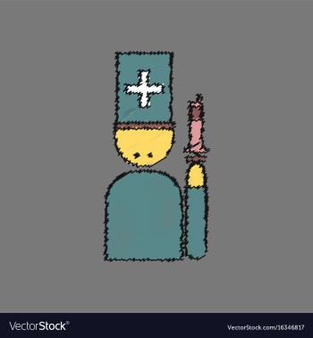 Flat shading style icon doctor with a syringe vector image Flat shading style icon doctor with a syringe vector image