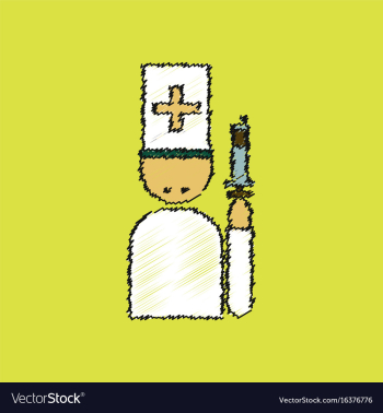Flat shading style icon doctor with a syringe vector image Flat shading style icon doctor with a syringe vector image