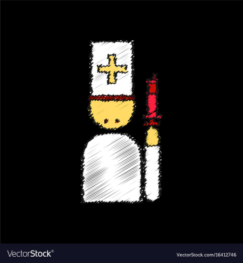 Flat shading style icon doctor with a syringe vector image Flat shading style icon doctor with a syringe vector image