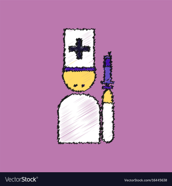 Flat shading style icon doctor with a syringe vector image Flat shading style icon doctor with a syringe vector image
