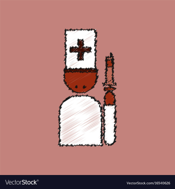 Flat shading style icon doctor with a syringe vector image Flat shading style icon doctor with a syringe vector image