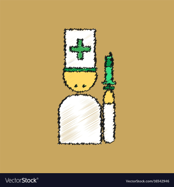 Flat shading style icon doctor with a syringe vector image Flat shading style icon doctor with a syringe vector image