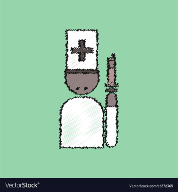 Flat shading style icon doctor with a syringe vector image Flat shading style icon doctor with a syringe vector image