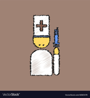 Flat shading style icon doctor with a syringe vector image Flat shading style icon doctor with a syringe vector image