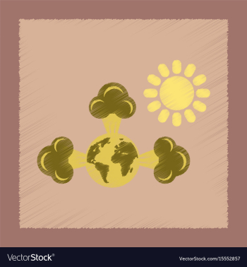 Flat shading style icon earth greenhouse effect vector image Flat shading style icon earth greenhouse effect vector image