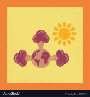 Flat shading style icon earth greenhouse effect vector image Flat shading style icon earth greenhouse effect vector image