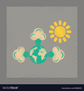 Flat shading style icon earth greenhouse effect vector image Flat shading style icon earth greenhouse effect vector image