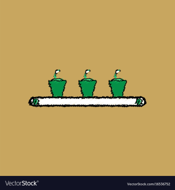 Flat shading style icon flowerpots on shelf vector image Flat shading style icon flowerpots on shelf vector image