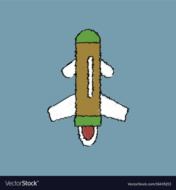 Flat shading style icon flying rocket vector image Flat shading style icon flying rocket vector image