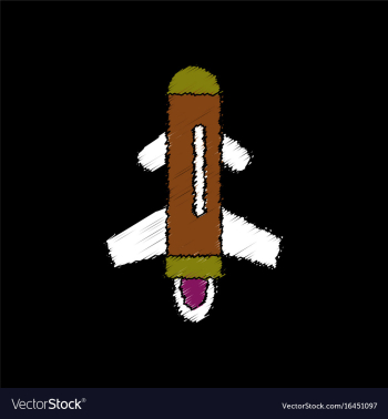 Flat shading style icon flying rocket vector image Flat shading style icon flying rocket vector image