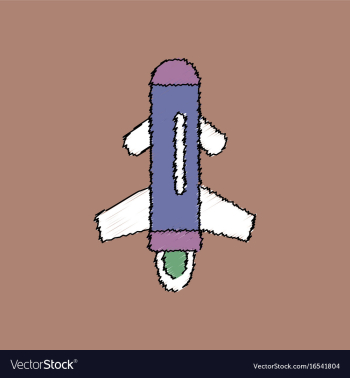 Flat shading style icon flying rocket vector image Flat shading style icon flying rocket vector image
