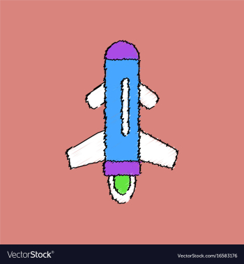 Flat shading style icon flying rocket vector image Flat shading style icon flying rocket vector image