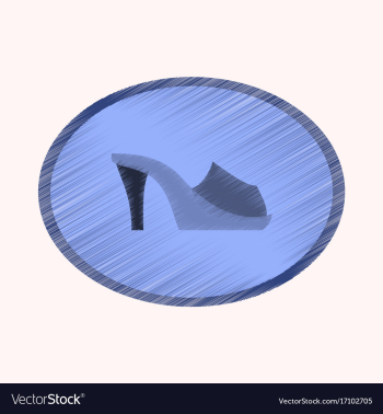 Flat shading style icon footwear flip flops heels vector image Flat shading style icon footwear flip flops heels vector image