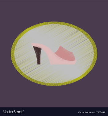 Flat shading style icon footwear flip flops heels vector image Flat shading style icon footwear flip flops heels vector image