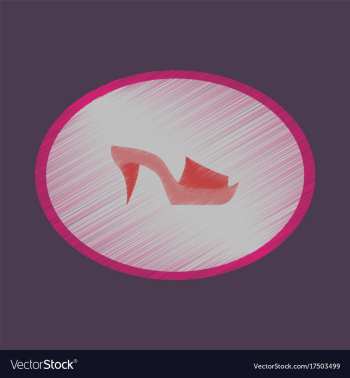 Flat shading style icon footwear flip flops heels vector image Flat shading style icon footwear flip flops heels vector image