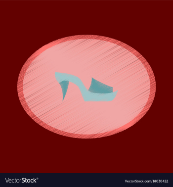 Flat shading style icon footwear flip flops heels vector image Flat shading style icon footwear flip flops heels vector image