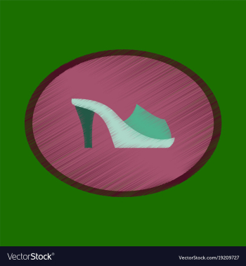 Flat shading style icon footwear flip flops heels vector image Flat shading style icon footwear flip flops heels vector image