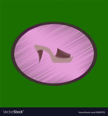 Flat shading style icon footwear flip flops heels vector image Flat shading style icon footwear flip flops heels vector image